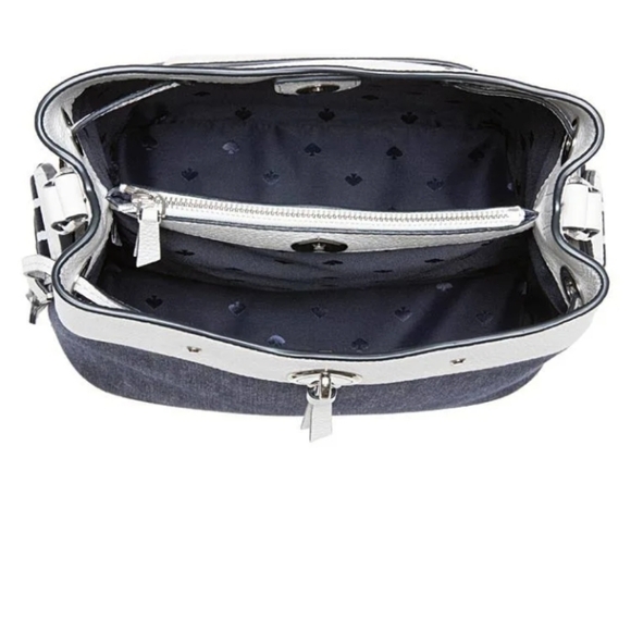 Kate Spade-Marti Large Bucket Shoulder Bag (Denim White Dove 🕊️/ Multi) - Picture 5 of 13
